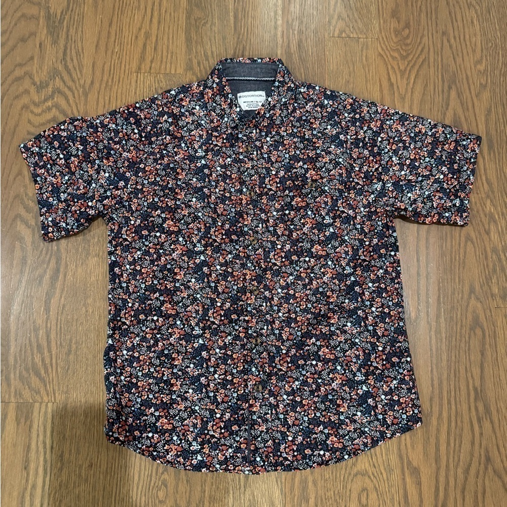 Distortion 100% Cotton button-down shirt Size Medium 10-12 Boy's G - Picture 5 of 9